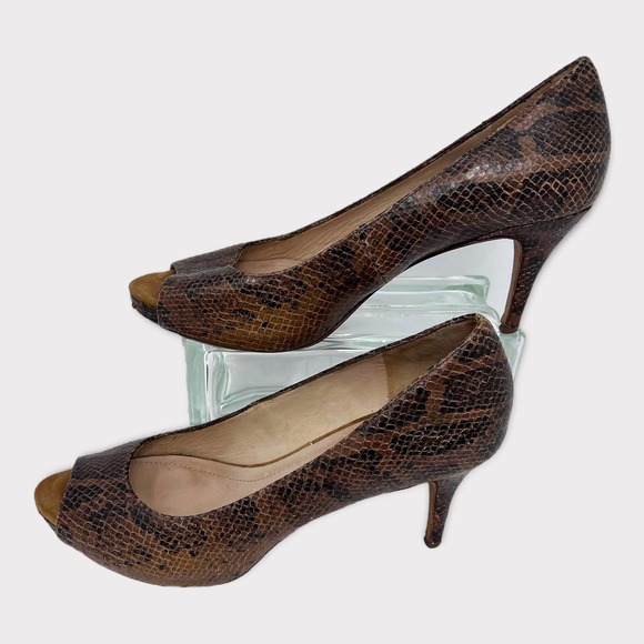 Massimo Dutti (39) Heels Snakeskin Open-Toe Pump - Picture 3 of 11